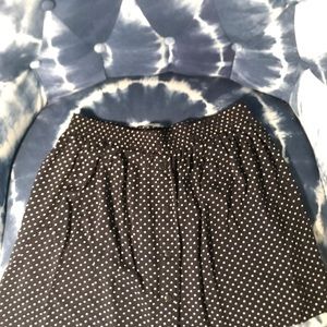 Navy Flowy Polka Dot Skirt w Buttons